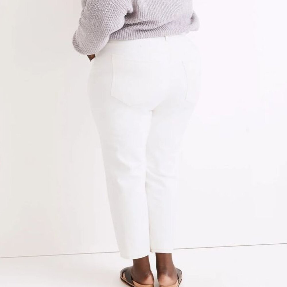 NWT Madewell Women's The Plus Curvy Perfect Vintage Jean in Tile White - Picture 2 of 10